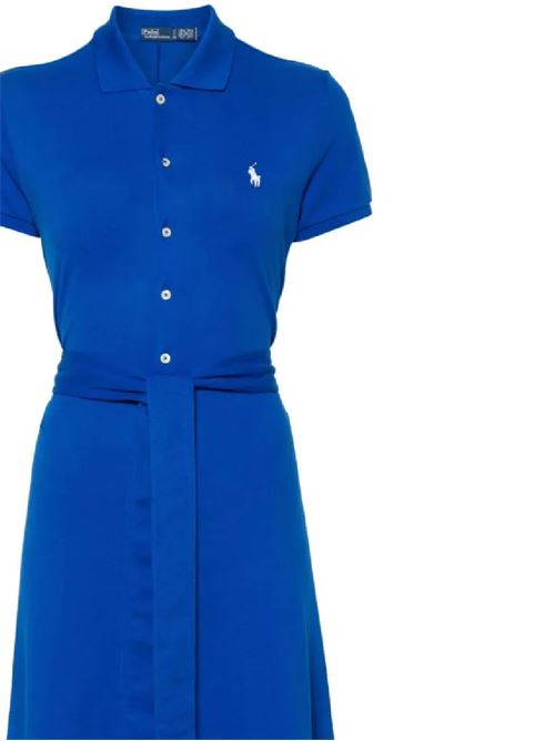 Royal blue stretch-cotton piqué dress Polo Ralph Lauren | 211913304003